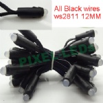 All Black wires ws2811 RGB Pixels 12MM