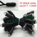 All Black wires ws2811 RGB Pixels 12MM