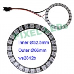 24xWS2812b 5050 RGB D66 pixel LED ring